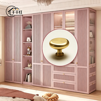 Grande armoire-penderie en bois massif de style français rose avec coiffeuse pour chambre de fille, mobilier de maison