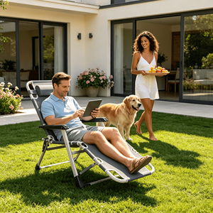 Chaise longue <span class=keywords><strong>de</strong></span> plage moderne <span class=keywords><strong>pliable</strong></span> manuelle en forme d'aile, imperméable, pour bain <span class=keywords><strong>de</strong></span> <span class=keywords><strong>soleil</strong></span> en extérieur au bord <span class=keywords><strong>de</strong></span> la mer - Product Image 5
