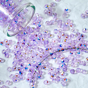<span class=keywords><strong>Perline</strong></span> di Cristallo Sfaccettate Rotonde di Alta Qualità, 3mm, Trasparenti con Placcatura AB Colorata Lucida, Distanziatori Sciolti - Product Image 6