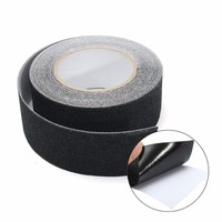 Cinta Adhesiva de Doble Cara Negra Antideslizante de PVC Impermeable y Abrasiva para Patinetas, Pisos y Escaleras, Disponible en Varios Colores
