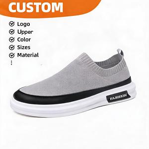 Zapatillas deportivas personalizadas con logo para hombre, transpirables, sin cordones, antiolor, al por mayor, con boca de calcetín, antideslizantes, para caminar y ir al trabajo. - Product Image 6