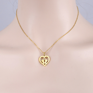 JUSTOP 304 316 Collier pendentif cœur micro-incrusté plaqué or, améthyste pierre de naissance, empreintes de bébé, romantique, pour usage quotidien - Product Image 4