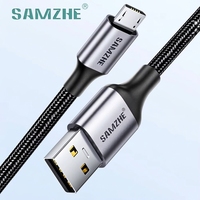Cable de Carga Micro USB SAMZHE de 1m, USB-A 2A, Carga Rápida, Cable de Datos USB2.0, Cable Trenzado para Samsung, Xiaomi, Android, Power Bank