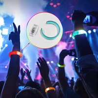 Bracelet LED en acrylique transparent à bulles, 8 couleurs, en plastique PS, avec pile bouton AG3, personnalisable, vente en gros