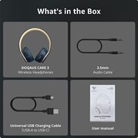 Casque audio DOQAUS Care 3 léger Hi-Fi, 40 heures d'autonomie, idéal pour le gaming, casque supra-auriculaire