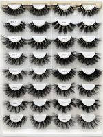 Cils en vison sibérien véritable personnalisés de 25 mm, en vrac, bande complète, naturels, réutilisables, effet 3D, noirs et colorés, emballage fait main