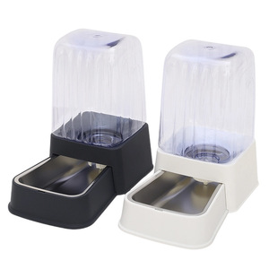 Distributeur d'eau pour animaux de compagnie avec réservoir transparent et bol en acier inoxydable pour chats et chiens - Product Image 1