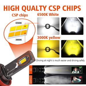 45w צהוב צהוב 4300k 12v H1 צבע כפול h11 הוביל ערפל נורה 4 צבע הוביל - Product Image 3