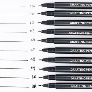 Juego de 11 Bolígrafos Manga con Puntas Finas, Tinta Negra, para Dibujo, Caligrafía, Bocetos y Delineado - Product Image 3