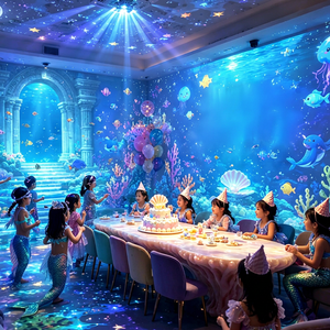 Système de projection immersif pour fêtes d'anniversaire d'enfants, salles de fête, aires de jeux intérieures, hôtels et centres de jeux familiaux - Product Image 1