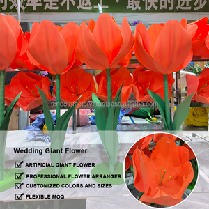 LEDA Decoración para Fiestas de Boda, Tulipanes Artificiales Grandes de EVA Color Naranja para Eventos, Venta al Por Mayor - Product Image 2