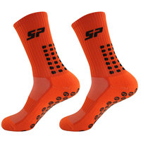 Chaussettes de football professionnelles antidérapantes en polyester/nylon à pois pour hommes, chaussettes de sport rembourrées respirantes personnalisées pour adultes, printemps