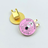 Coffret Cadeau – Clip Magnétique 25 mm pour Chapeau de Golf avec Marqueur de Balle Métallique Double Graphique – Souvenir pour Membres du Club Country Club Open