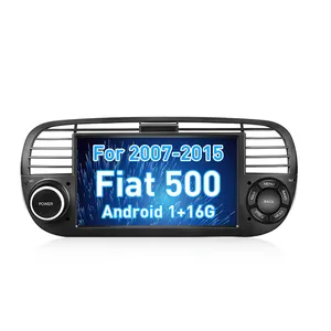 2 Din 7'' Android 10 Car Radio Autoradio GPS Navigation Wifi BT FM RDS With Canbus For Fiat 500 2007-2015 Black/White