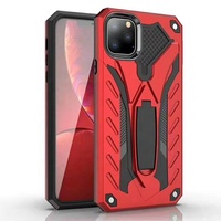 Leadingplus 2 en 1 TPU PC Couverture Arrière Mobile Téléphone avec Porte-Bague Béquille pour iPhone 11 12 X pour Samsung S11