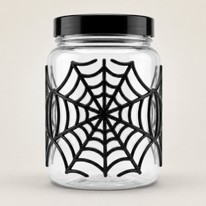 Contenitore in Plastica Trasparente a Forma di Ragnatela per Caramelle di Halloween, Personalizzabile OEM, con Coperchio per Forniture per Feste - Product Image 1