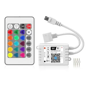 Adaptador de controle remoto, controlador de wi-fi 24key 3528 300led/rolo tira led dc 12v