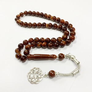 Rosario de resina Nuevo Rosario musulmán Material de resina natural Rosario de estilo árabe Pulsera Fábrica Cabello liso Cuentas de oración Musulmán - Product Image 3