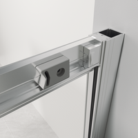 Paroi de douche coulissante DMAN à assemblage rapide, une vitre fixe et une vitre coulissante, sans perçage, en aluminium, 1000*1850mm