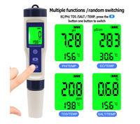Testeur de qualité de l'eau numérique 5 en 1, type stylo, écran LCD portable, batterie au lithium, température, ORP, H2, pour aquariums