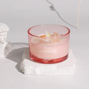 Bougies en cire de soja parfumées de luxe en pot de verre macaron avec pierres de cristal, personnalisables pour la décoration intérieure, cadeau de Noël de luxe, emballage en cire d'abeille - Product Image 6