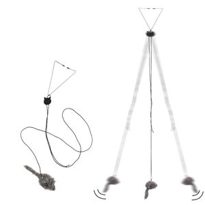 <span class=keywords><strong>Porte</strong></span> suspendue d'intérieur nouveau design <span class=keywords><strong>petite</strong></span> <span class=keywords><strong>souris</strong></span> drôle interactif chat plume jouet bâton - Product Image 2