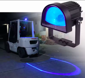 Lampe de signalisation de sécurité LED incurvée pour zone rouge de chariot élévateur industriel robuste, compatible avec les chariots Toyota, <span class=keywords><strong>Linde</strong></span>, Hyster - Product Image 3