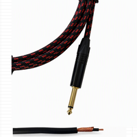 Câble audio professionnel OEM CH-G017 TS pour guitare, mâle-mâle, blindé en spirale, gaine en PVC, conducteur en cuivre sans oxygène, câble en tweed