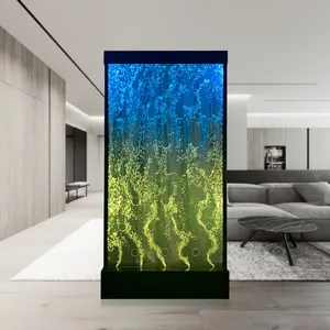 Стенная перегородка для отеля, танцующая водяная пузырьковая меняющая цвет балка, настенный экран с подсветкой, витрина для вина