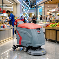 Autolaveuse autoportée avec 2800 rpm ㎡ Machine de nettoyage de sols commerciale avec brosse de 18 pouces, réservoir d'eau de 49 L et batterie au lithium 24 V