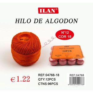 ด้ายฝ้ายอิลัน เบอร์ 12 สี 18 สำหรับงานเย็บปักถักร้อย - Product Image 3