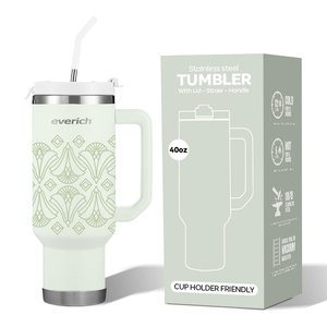 Gobelet de 40 <span class=keywords><strong>oz</strong></span> avec poignée et porte-gobelet en paille pour boisson chaude et froide, tasse de <span class=keywords><strong>voyage</strong></span> portable à eau et à café étanche - Product Image 5