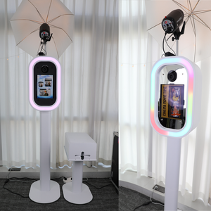 Kiosque <span class=keywords><strong>photo</strong></span> ovale de haute qualité pour iPad et appareil <span class=keywords><strong>photo</strong></span> reflex numérique avec contrôle par application et éclairage RVB pour location événementielle, coque de photobooth reflex numérique facile à assembler - Product Image 3