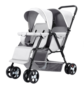 Ensembles de poussettes compactes pliables en lin, abordables, avec cadre en acier inoxydable, pour la vente en gros par le fabricant ; poussettes doubles détachables - Product Image 1