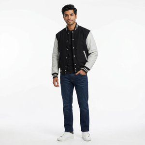 Top Trending High Quality <b>Slim</b> <b>Fit</b> Varsity <b>Jackets</b> Stylish ODM Wool Fabric Long Winter Clothing Belt New Arrival Bestseller - Product Image 1