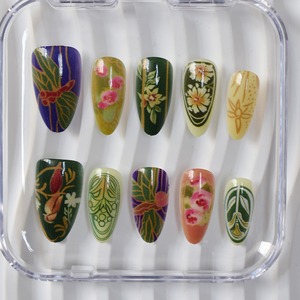 Fournitures pour Ongles Produits de Beauté Ongles Presse sur Cour pour Ongles Ongles Verts Ligne d'Or Gem Portable Artificielle Acrylique Conseils Charms - Product Image 6