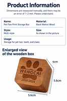 Boîte commémorative en bois pour animaux de compagnie, personnalisable avec gravure photo, pour ranger poils, dents, cendres, souvenirs de chats et chiens