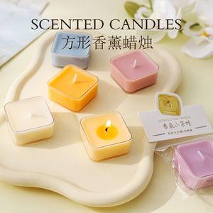 Yu Huan Square Tea Wax Candles Mini Colorful Scented For Hotel Ambiance Decorations - Product Image 5