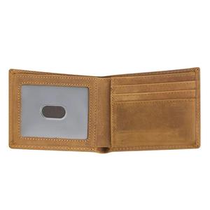 กระเป๋าสตางค์ AndoBag RFID รุ่นวินเทจแบบสั้น, ที่ใส่บัตรหนังแท้, กระเป๋าสตางค์ผู้ชายแบบพับสองตอนเรียบง่ายบางเฉียบ รุ่น 1835 - Product Image 4