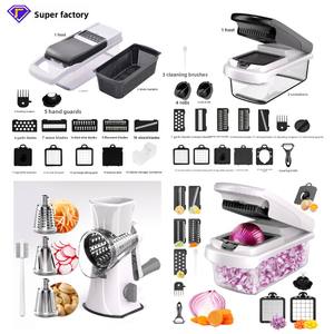 Cortador <span class=keywords><strong>de</strong></span> verduras Manual multifuncional <span class=keywords><strong>de</strong></span> acero inoxidable, herramienta <span class=keywords><strong>de</strong></span> cocina para el hogar, <span class=keywords><strong>rallador</strong></span> <span class=keywords><strong>de</strong></span> PP Material, rodillo triturador - Product Image 2