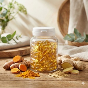 Novaloa Mezcla de Extracto de Cáñamo, Cúrcuma y Jengibre para el Confort Articular, Cápsulas MCT, 30 unidades, Envase de Plástico, Etiqueta Blanca, Cultivo Artificial Francés - Product Image 1