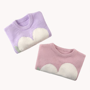 Suéter de Punto Personalizable para Otoño e Invierno, Manga Larga, Pantalones Largos, Media Felpa, Ropa de Casa, Logotipo Personalizable, Tejido Cálido - Product Image 1