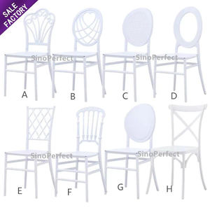 Chaise Ronde Empilable en Plastique pour Banquets et Hôtels, Chaise Napoléon Blanche en Résine Plastique pour Mariages (Vente en Gros) - Product Image 1