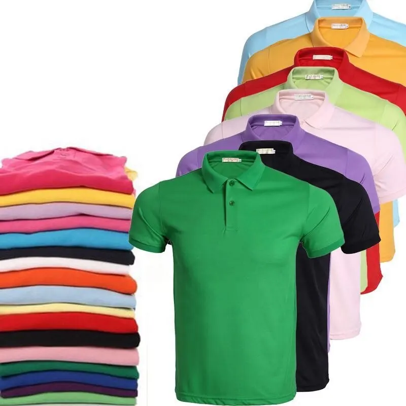 Venta al por mayor del OEM unisex camisa de polo en blanco, diseño de logotipo personalizado 100% algodón piqué liso mens golf polo t camisas