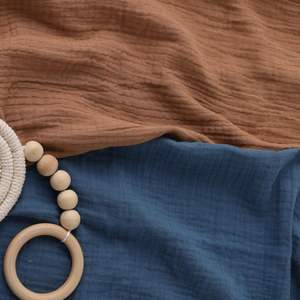 Envolturas para Recién Nacidos Azul Oscuro, Vintage, 100% Algodón Gauze Premium, Doble Capa, Pequeña, 60cm, Manta Envolvente de Muselina para Bebé - Product Image 4