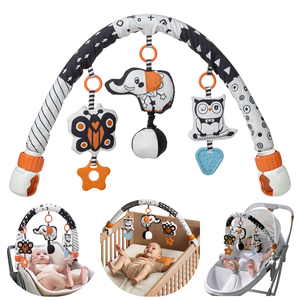 Tumama Kids Black&amp;White Sensory Arch <strong>Toys</strong> With Soft Hanging Rattles Adjustable Baby Crib Mobile Stroller&amp;<strong>Car</strong> <strong>Seat</strong> <strong>Toy</strong> - Product Image 1