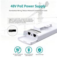 Pont sans fil extérieur CPE de qualité industrielle 2,4 GHz 300 Mbps point à point, antenne Wi-Fi longue portée pour la surveillance de sécurité