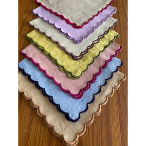 Serviettes tissées en coton naturel rustique nappe jetable et ronds de serviette pour les mariages fêtes événements Style uni - Product Image 3