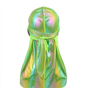 Durag Holográfico Degradado, Gorro Pirata Brillante y Sedoso, Pañuelo para la Cabeza con Cola Larga Estilo Hip Hop, Venta al Por Mayor - Product Image 4