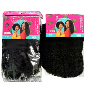 <span class=keywords><strong>Cheveux</strong></span> synthétiques en vrac <span class=keywords><strong>Afro</strong></span> Kinky pour tresses, 100g, 12 pouces, résistants à la chaleur, ignifuges, sans nœuds, extensions en fibres pour coiffures bouffantes - Product Image 1